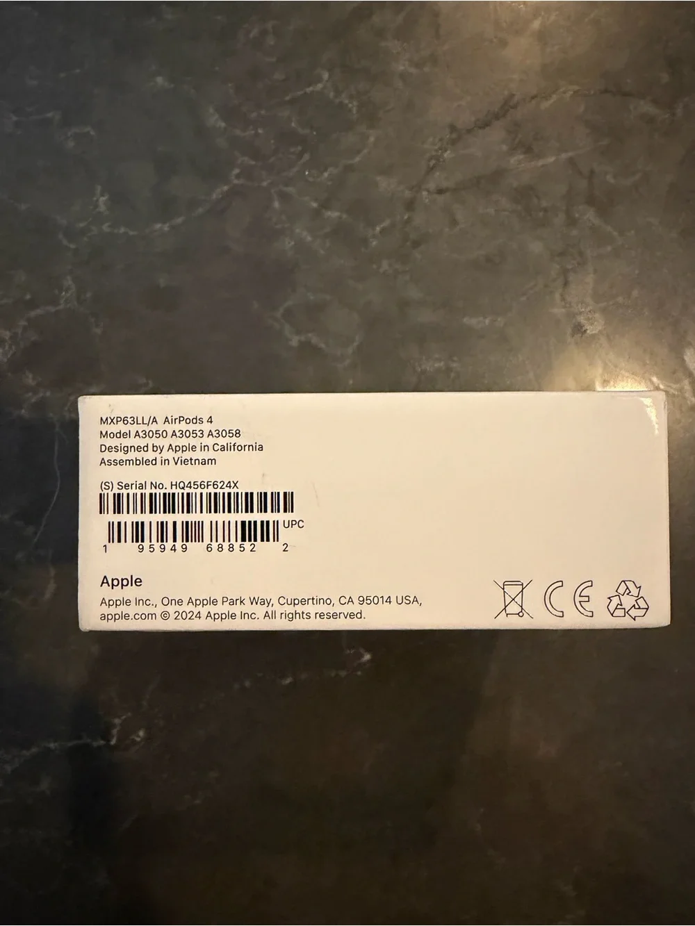 Apple AirPods 4 Packaging — White Box